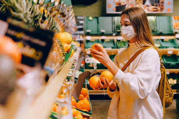 a woman is shopping