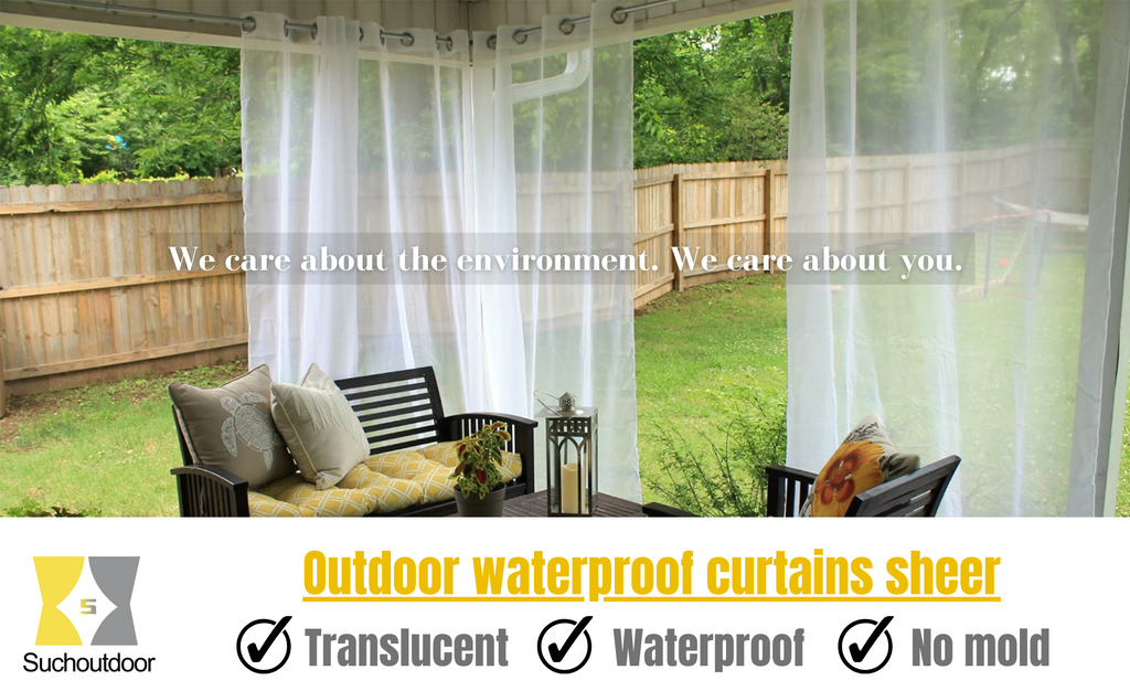 Plaid Velcro Tab Top Waterproof Outdoor Curtains for Garage / Patio, 1  Panel
