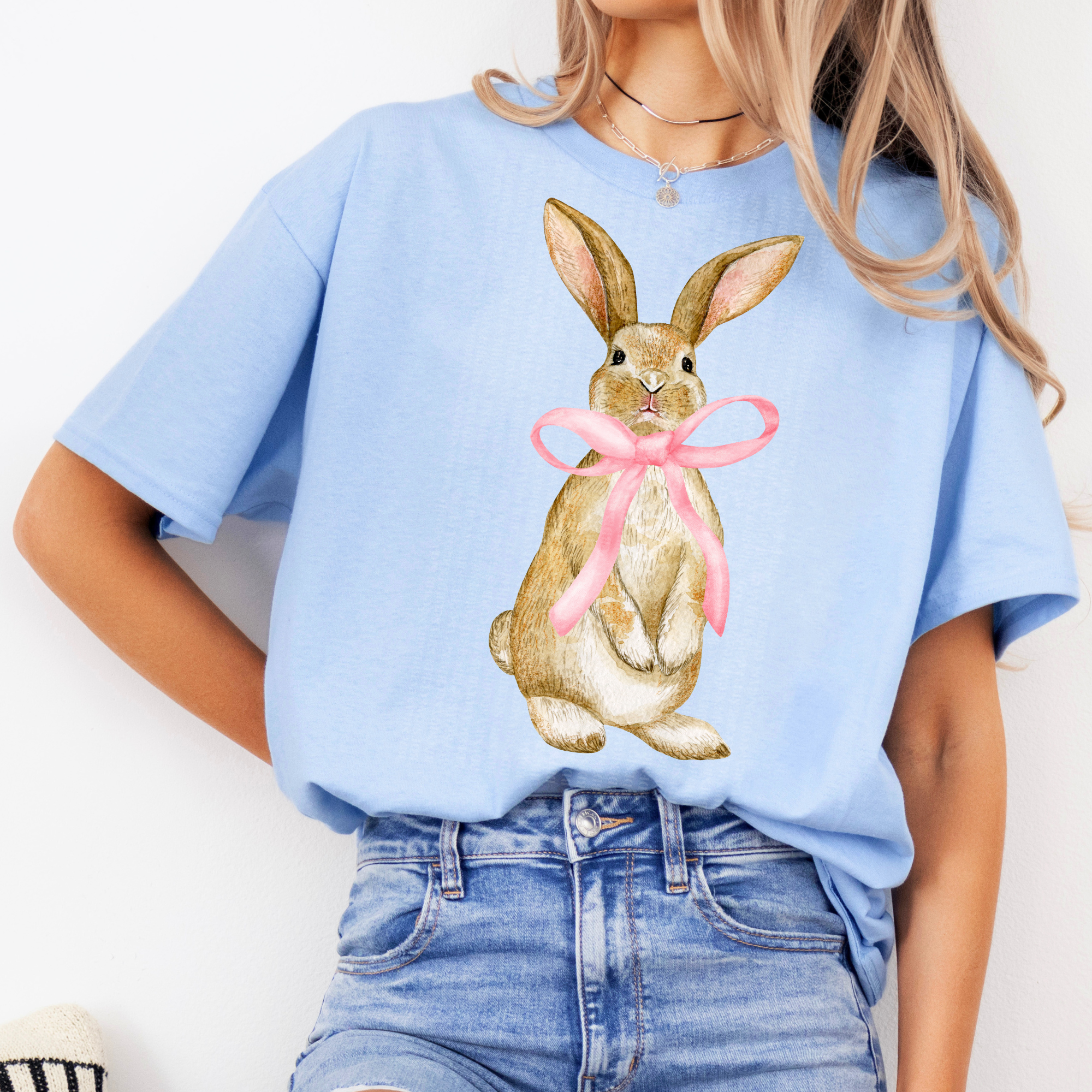 Pink Ribbon Easter Bunny T-Shirt, Sweatshirt or Hoodie