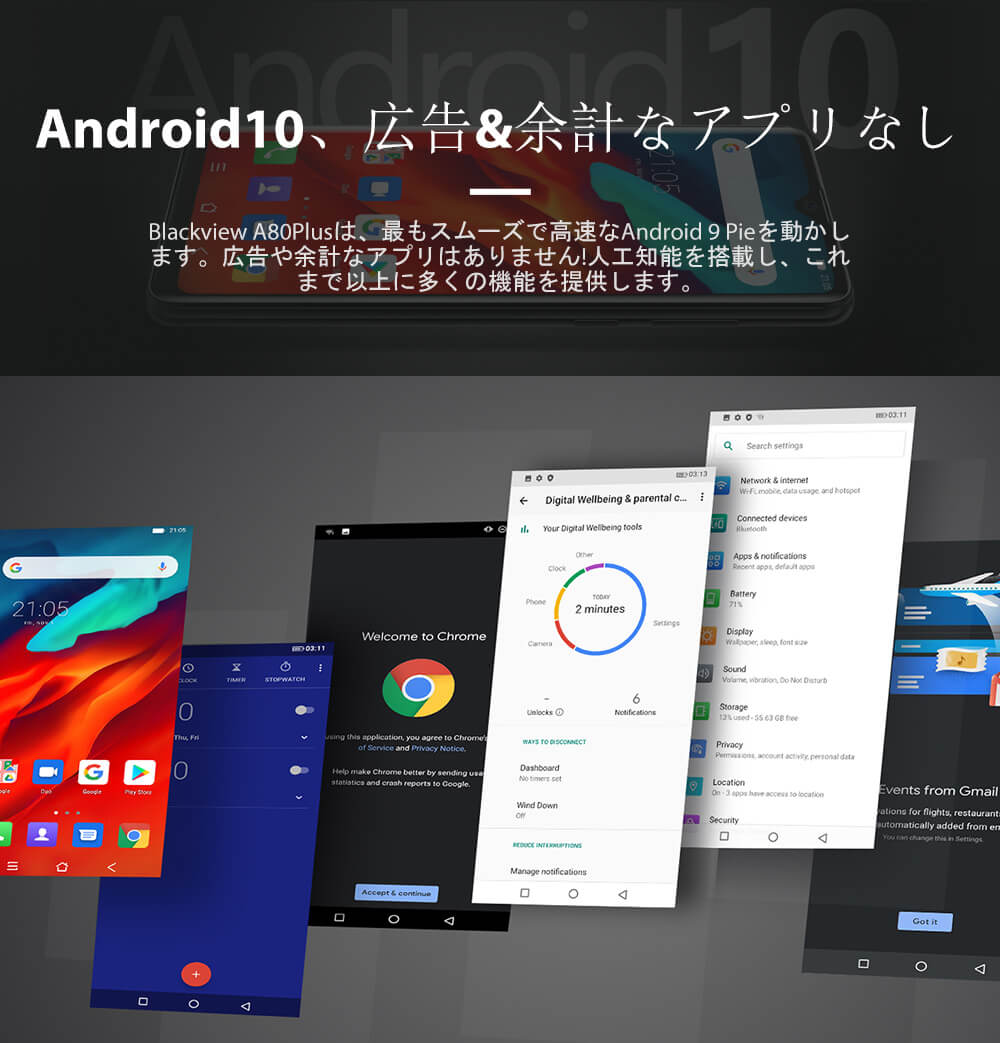 Blackview A80 Plusスマートフォン