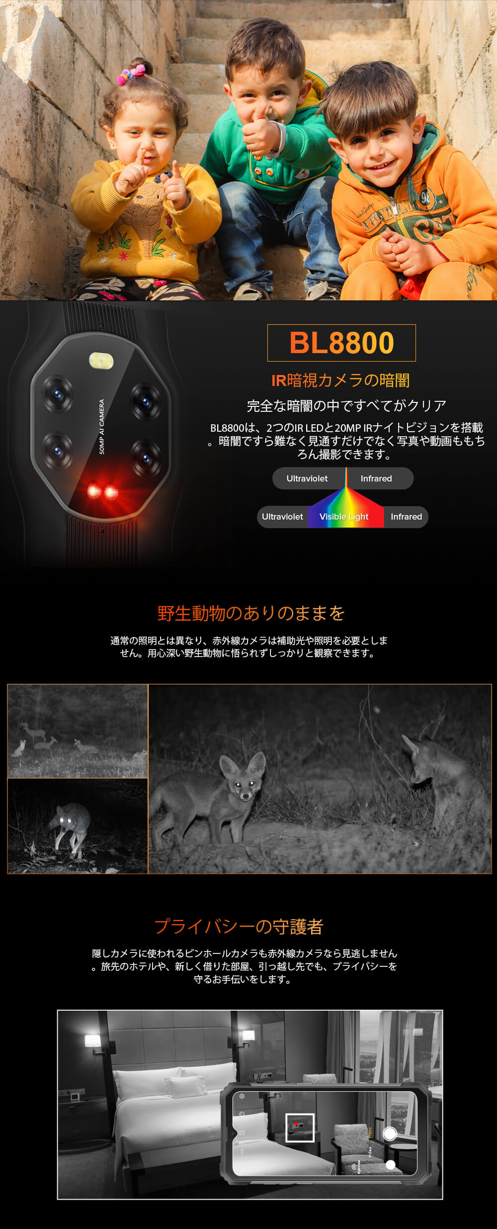 Blackview BL8800 5G IR暗視カメラ頑丈な電話