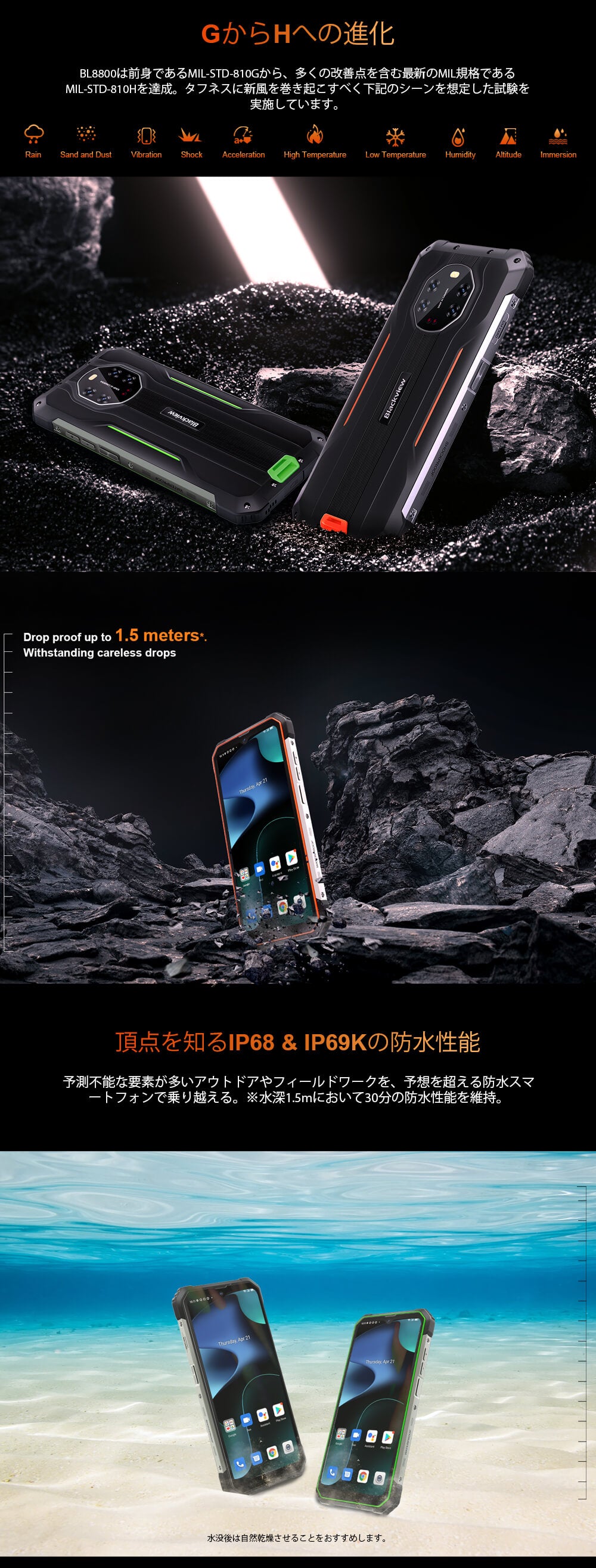 Blackview BL8800 5G赤外線カメラ頑丈なスマートフォン8+128GB 33W急速充電 – Blackview Official  Store