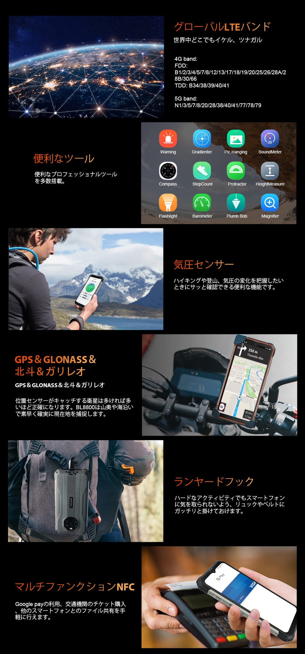 Blackview BL8800 5G IR暗視カメラ頑丈な電話