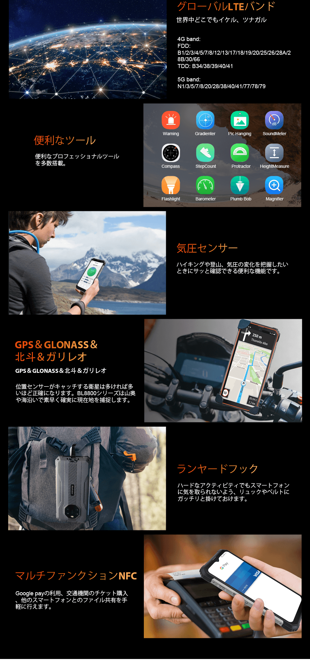 Blackview BL8800 5G赤外線カメラ頑丈な電話