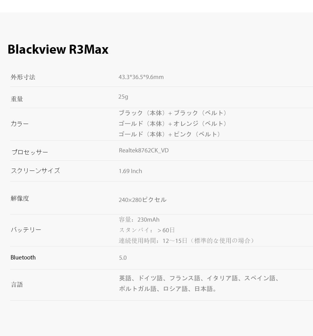 Blackview R3 Max スマートウォッチ