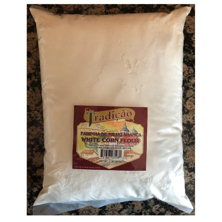 Tradicao Farinha de Milho Branca (white corn flour), 5lb