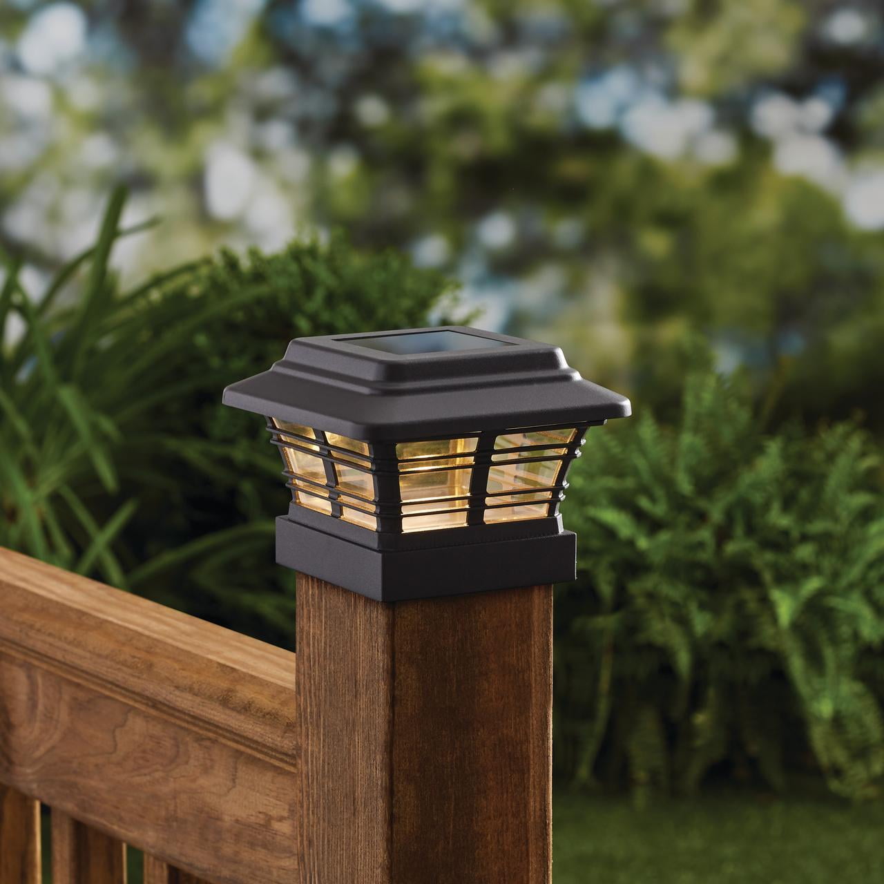 Better Homes & Gardens Solar Powered 4' x 4' Post Light, 4-Pack 10 Lumens LED Light