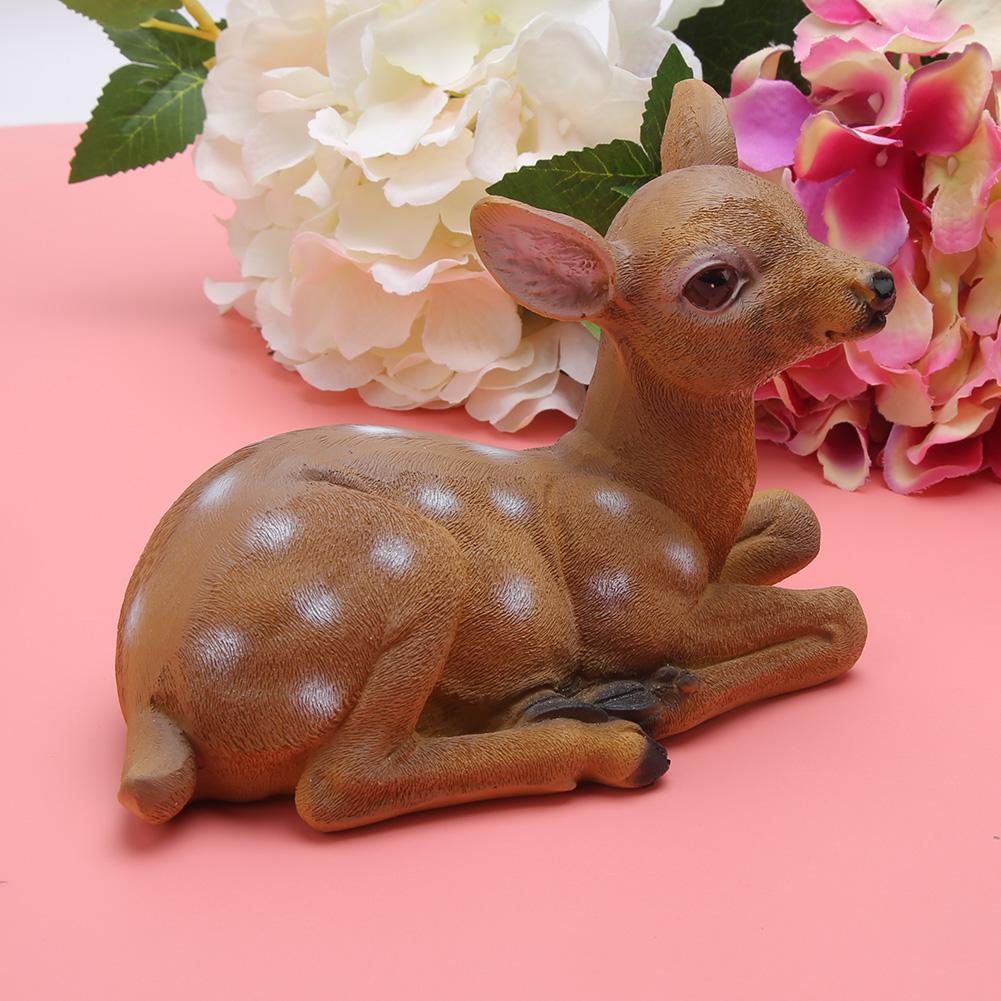 2Pcs Sika Deer Statue, Sculpture Ornaments Animal Model 6.7x4.5in