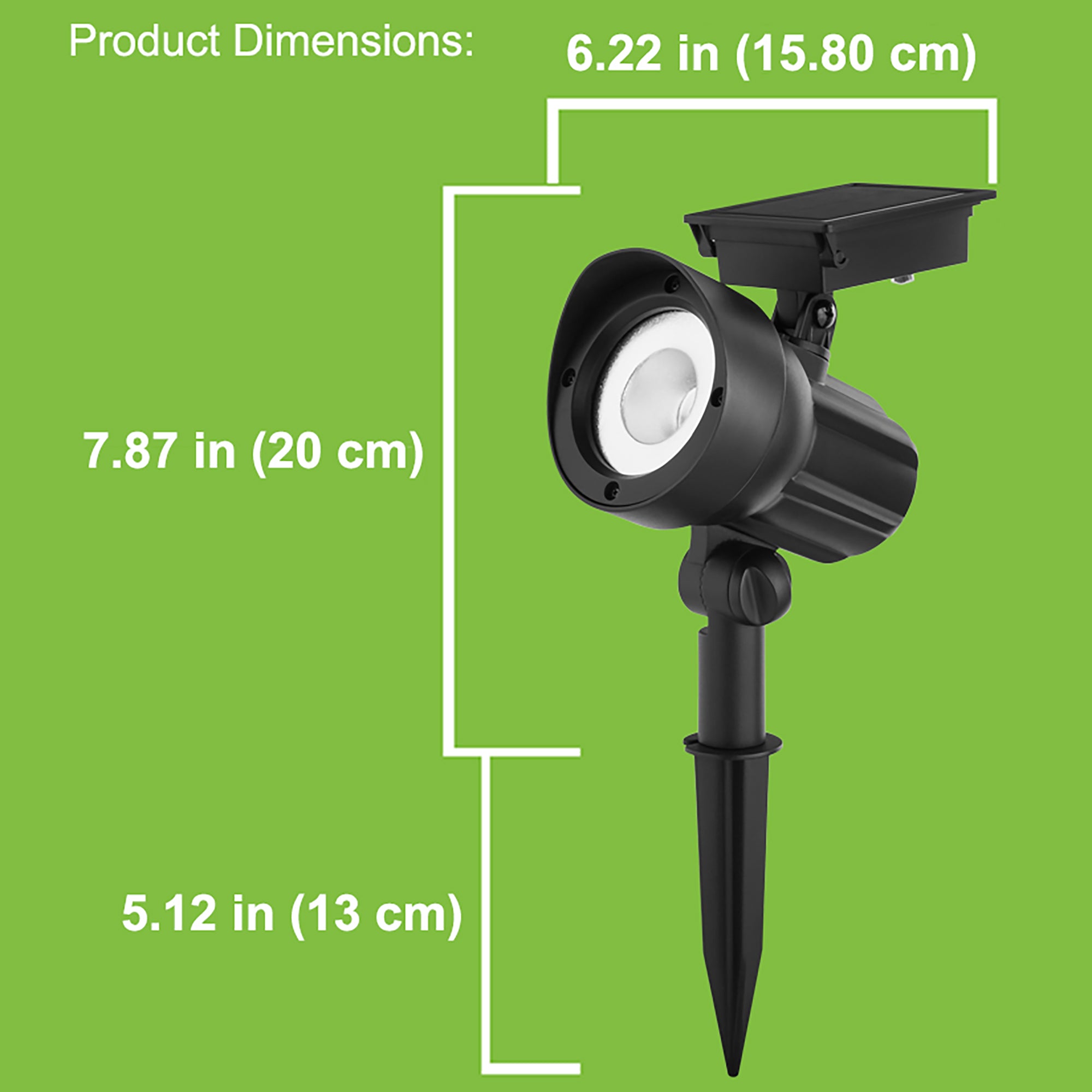 Mainstays Solar LED Landscape Spot Light, 2 Pack 20 Lumens