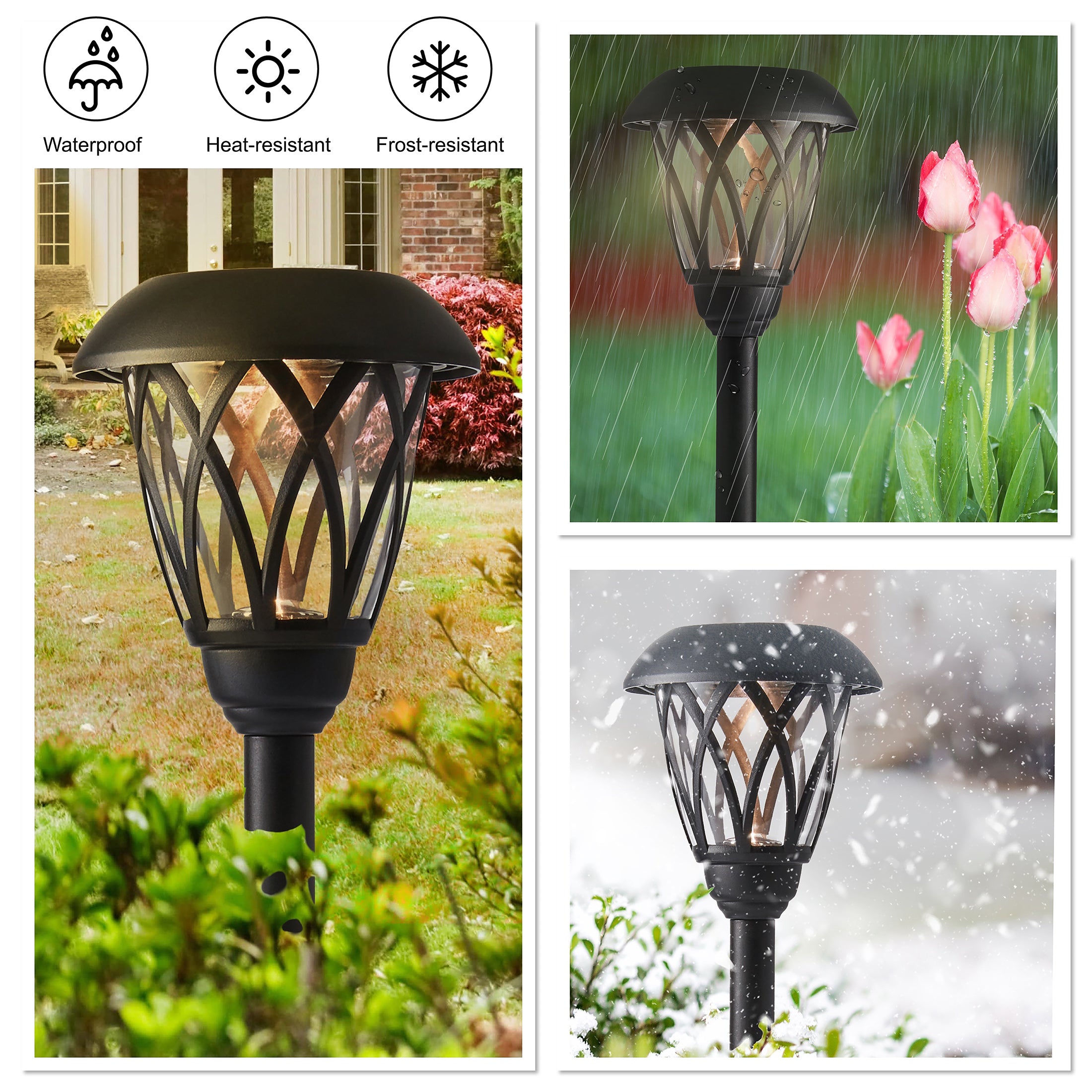 Mainstays Solar LED Landscape Pathway Light with Glass Lens, 6 Count (8 Lumens)