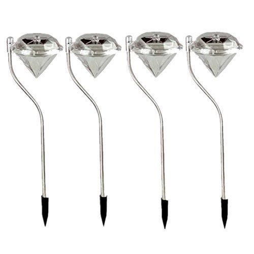 Epicgadget Color Changing LED Diamond Solar Pathway lights, 4 Pack