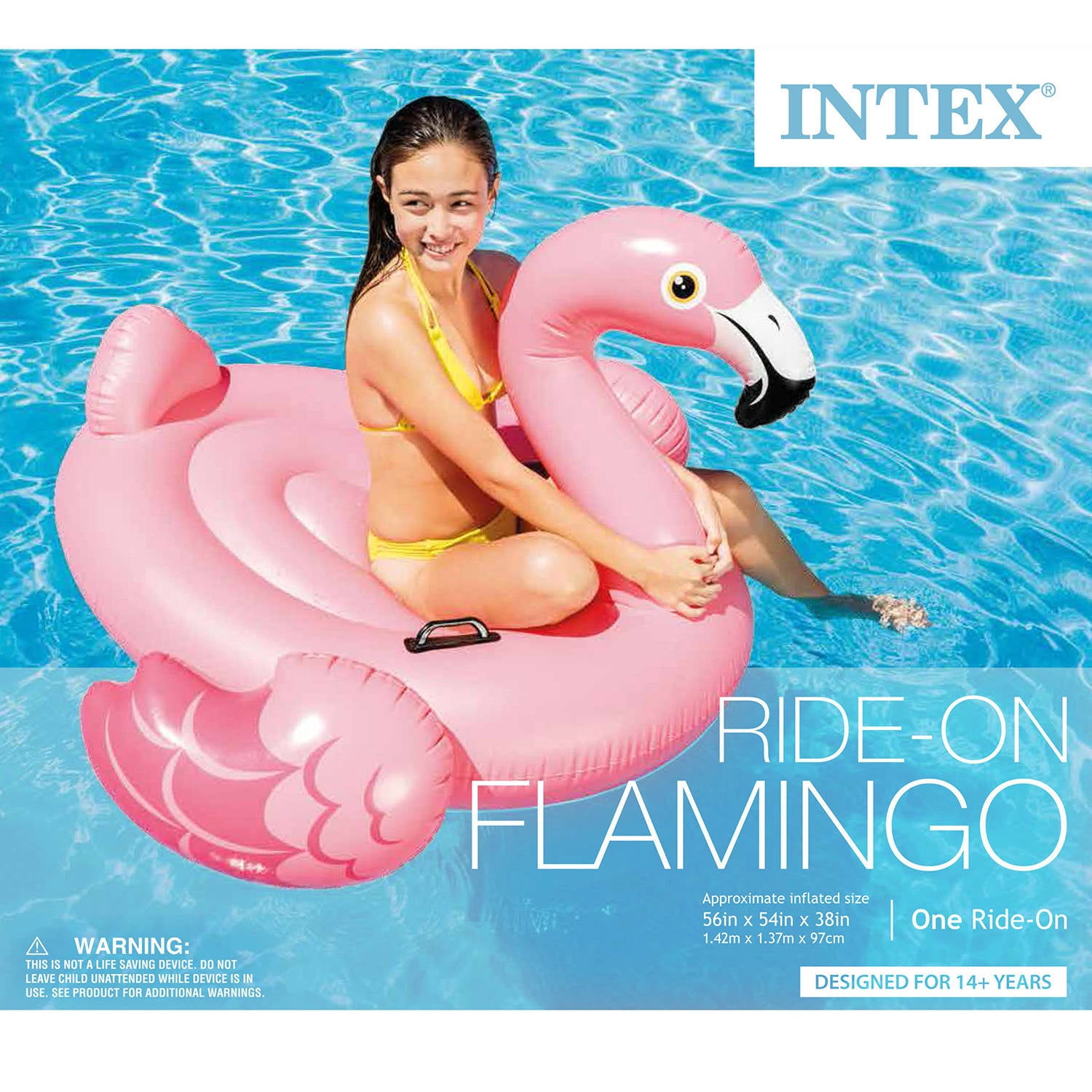 Intex Inflatable Flamingo Ride On Pool Float, 56