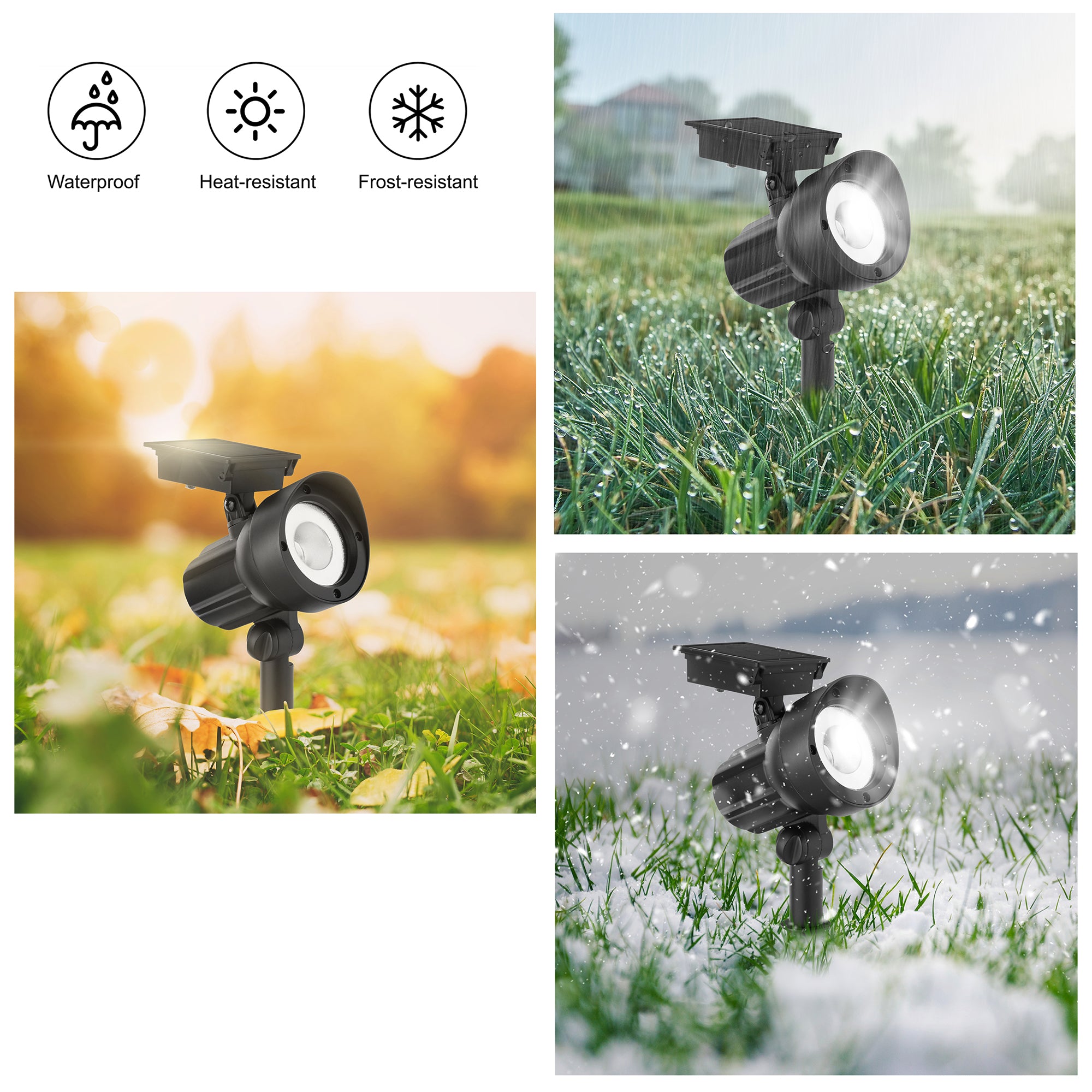 Mainstays Solar LED Landscape Spot Light, 2 Pack 20 Lumens