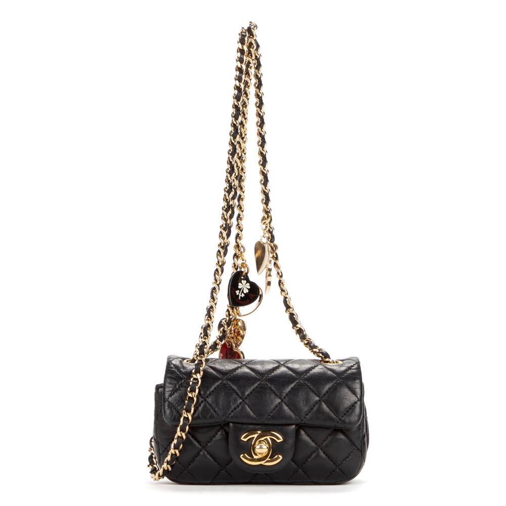 Chanel Black Mini Valentines Day Single Flap Shoulder Bag