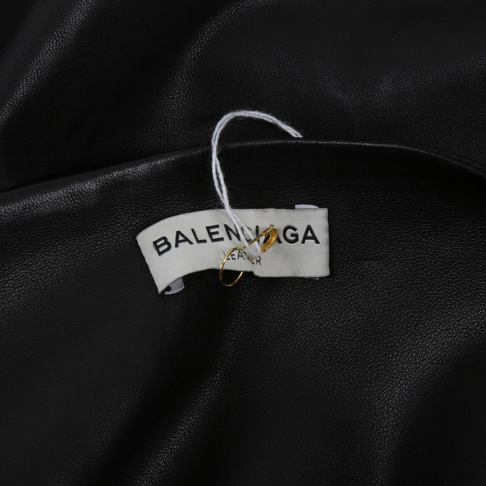 Balenciaga Black Lambskin Leather Mini Skirt