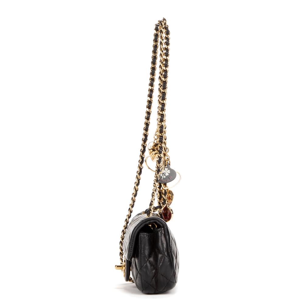 Chanel Black Mini Valentines Day Single Flap Shoulder Bag