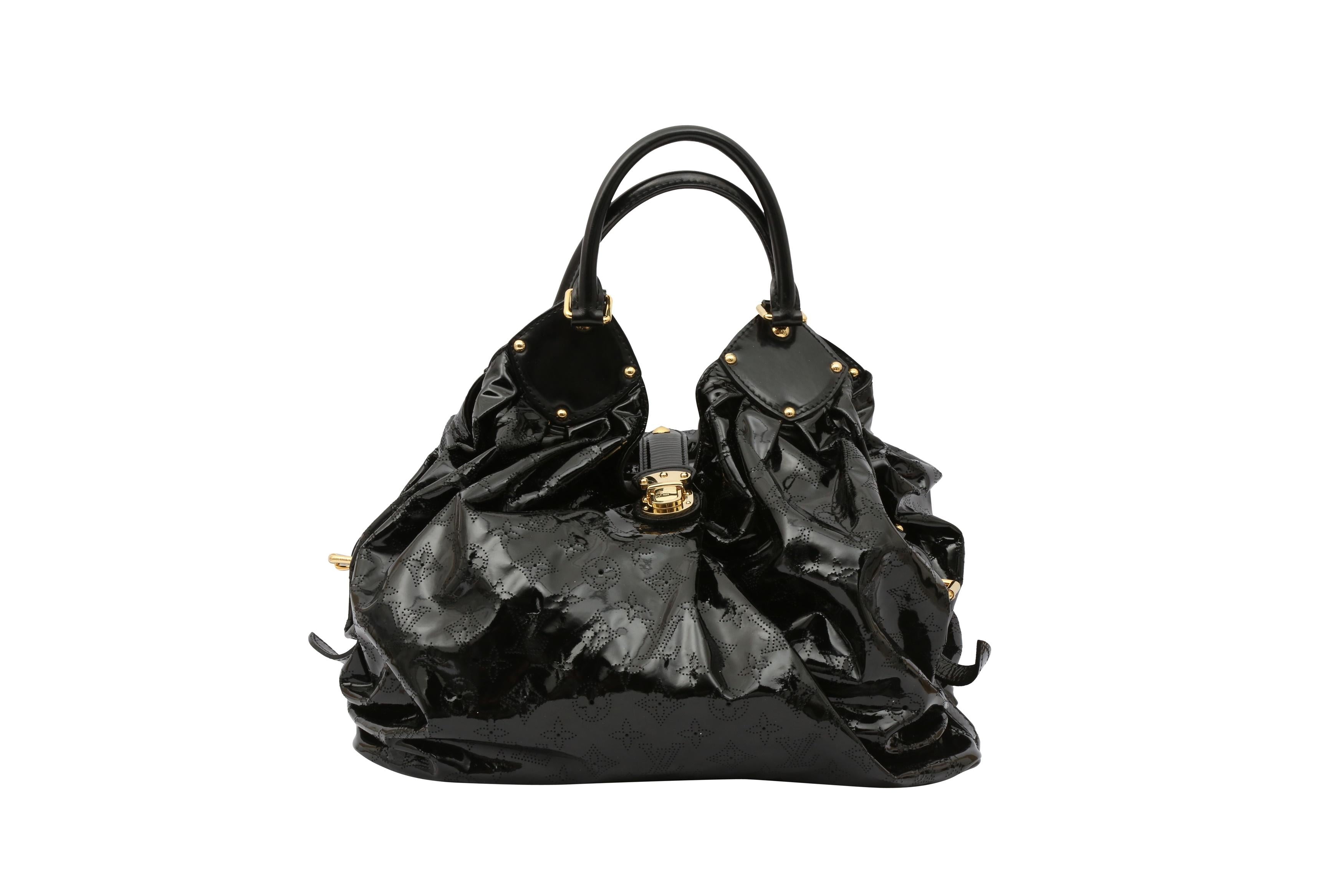 Louis Vuitton Black Mahina XL Hobo Bag