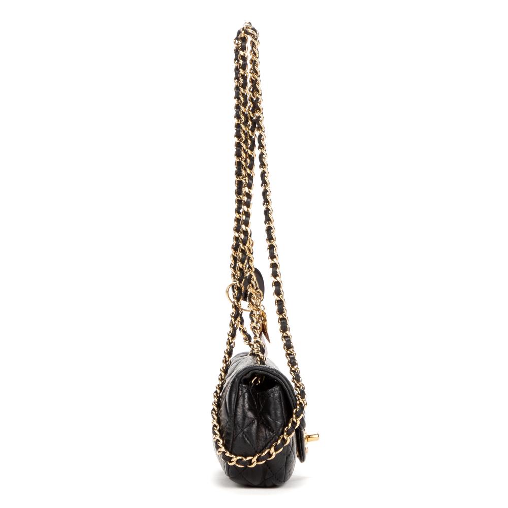 Chanel Black Mini Valentines Day Single Flap Shoulder Bag