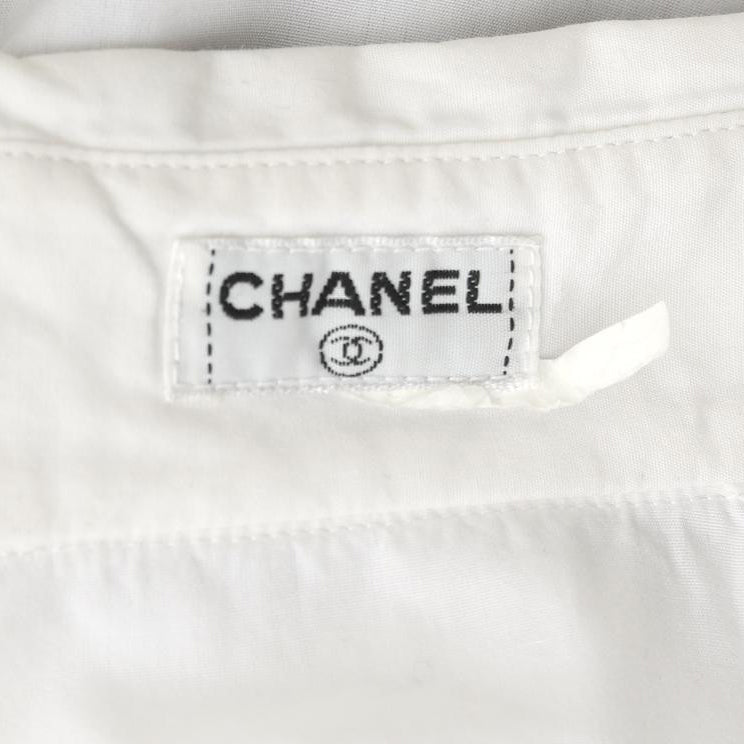 Chanel White Shirt with Gold-tone Buttons -  Size: 42 FR / Medium