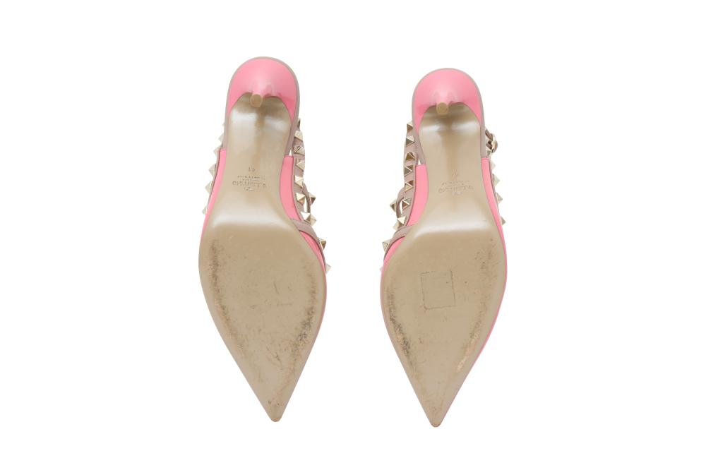 Valentino Pink Rockstud Caged Heeled Pump - Size 41 EU/ 11 US