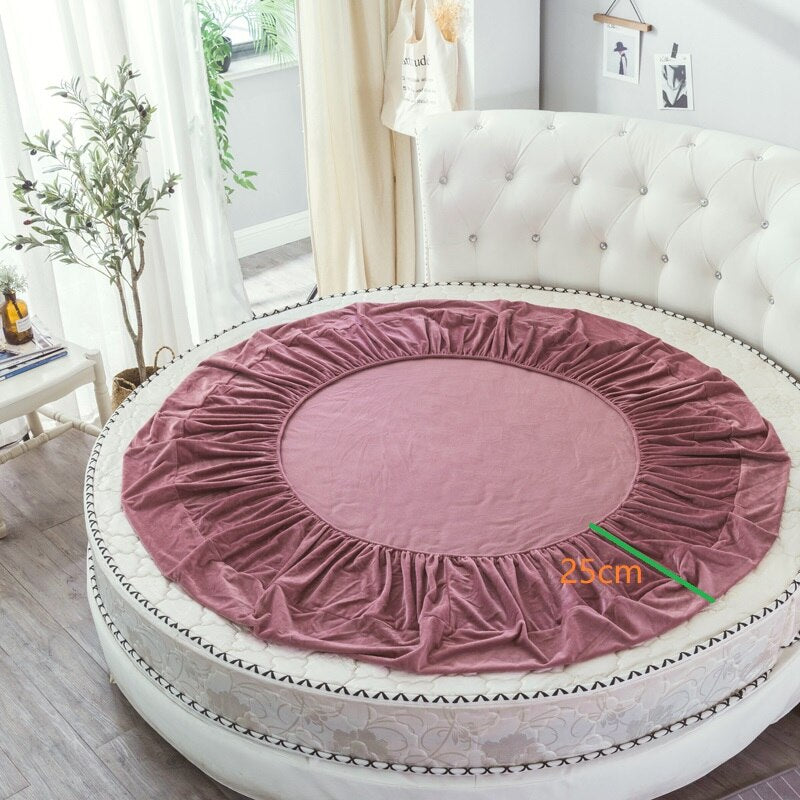 Velvet Fabric Round Bedsheet And Pillowcover