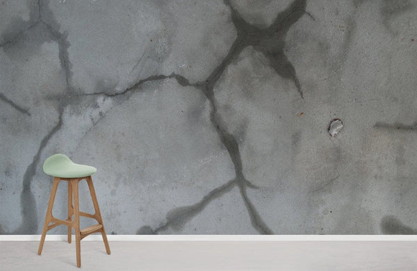Grey Wet Wall Wallpaper Mural