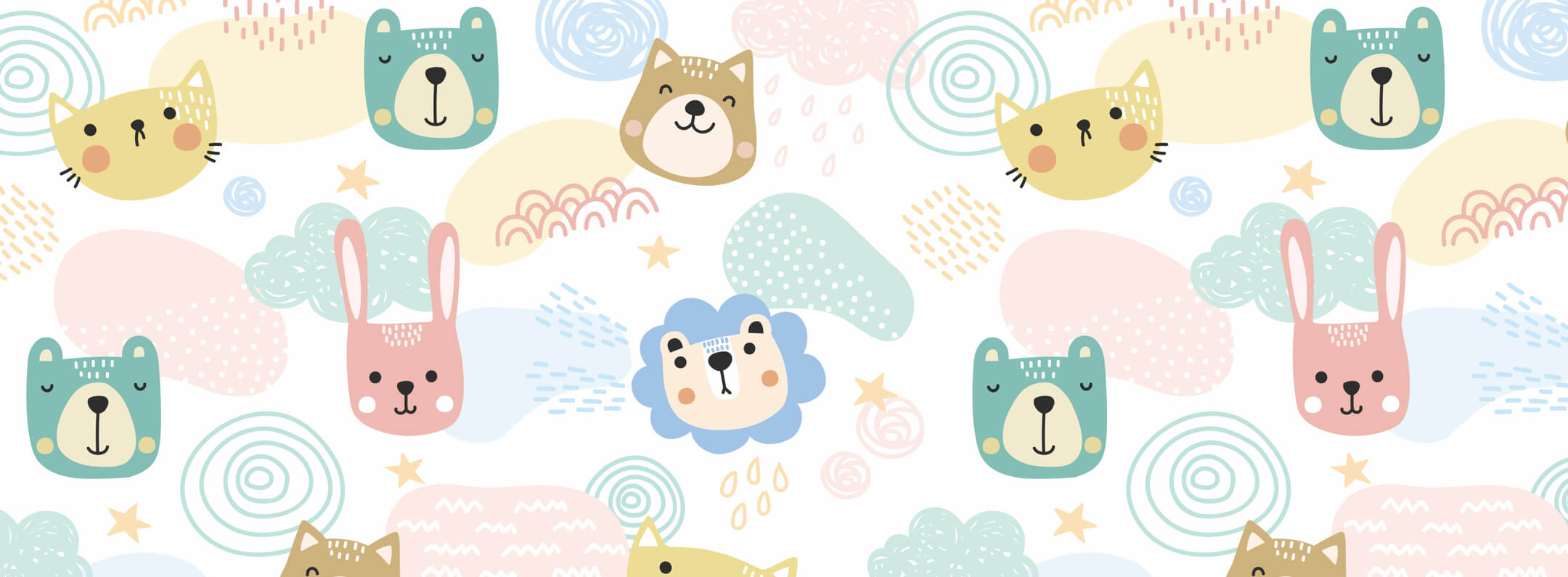 Cute Cat & Dog Animal Face Collection wallpaper