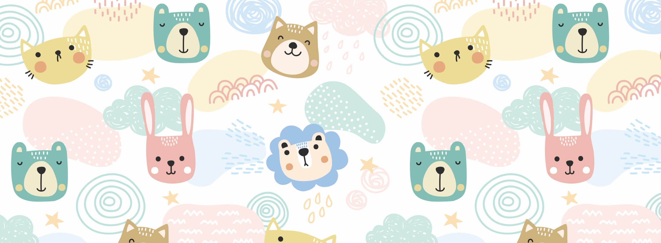 Cute Cat & Dog Animal Face Collection wallpaper