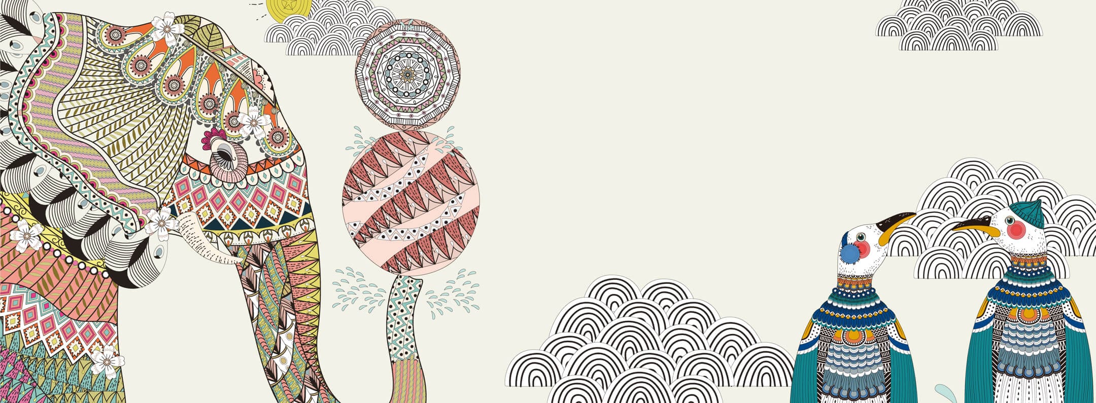 Cute Egypt Style Elephant wallpaper