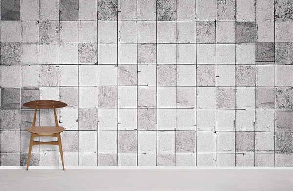 Grey Tile Mosaic Wallpaper Mural