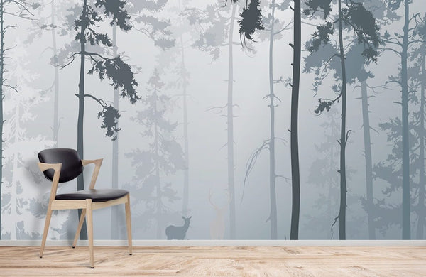 Misty Forest Wallpaper Mural
