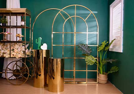 Gold wedding arch stand