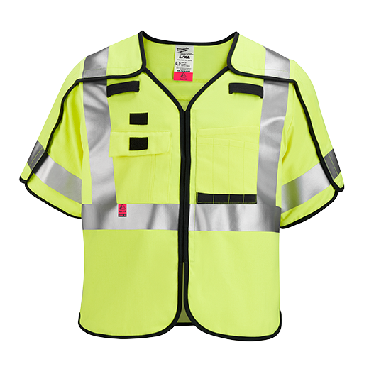 MILWAUKEE AR/FR Cat. 1 Class 3 Breakaway High Visibility Yellow Safety Vest