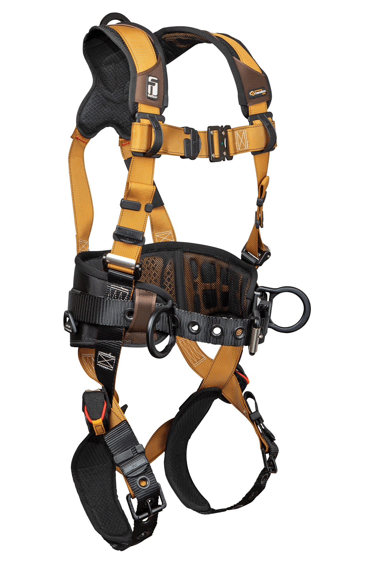 FALLTECH ADVANCED COMFORTECH? Gel 3D Construction Belted Full Body Harness, Tongue Buckle Leg Adjustment