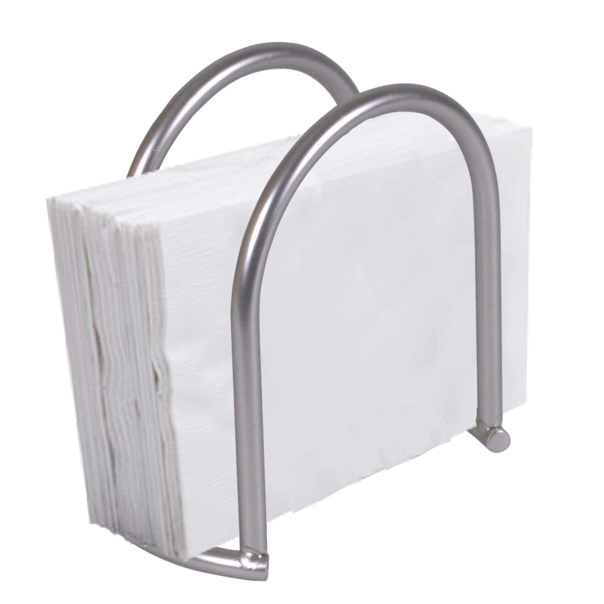 Simplicity Freestanding Upright Steel Napkin Holder, Satin Nickel