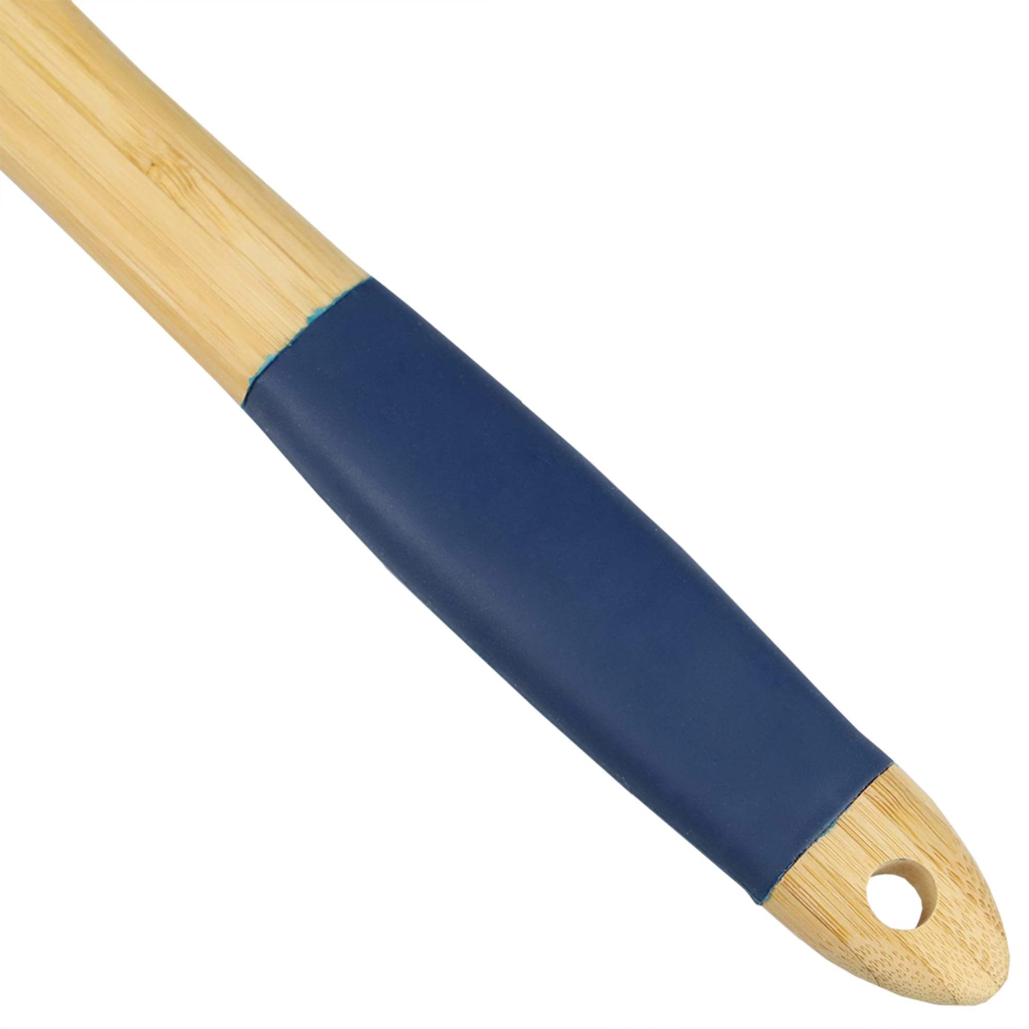 Flat Bamboo Spatula with Indigo Silicone Handle