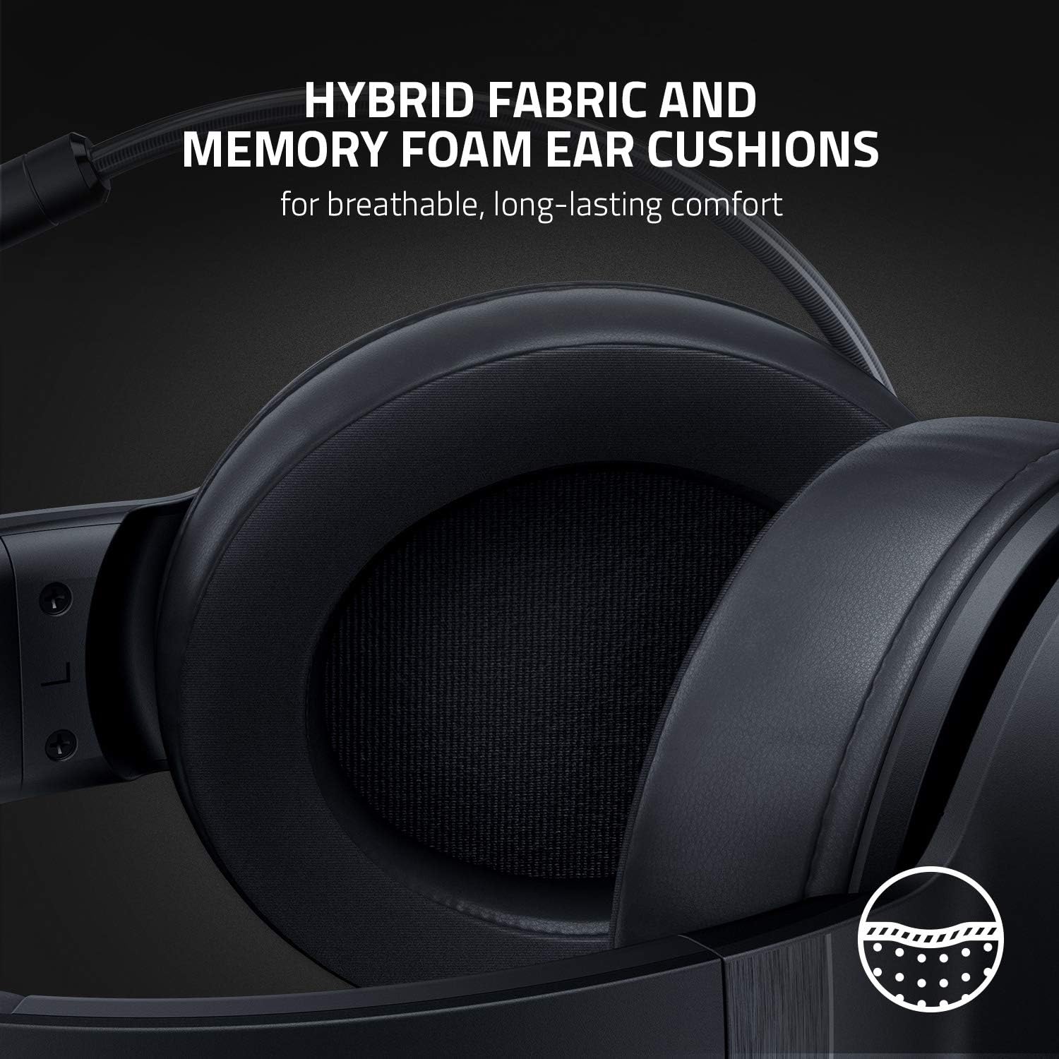 Razer Gaming Headset - Wired Kraken V3 X with Boom Hyperclear Cardioid Mic 7.1 Chroma RGB USB Black