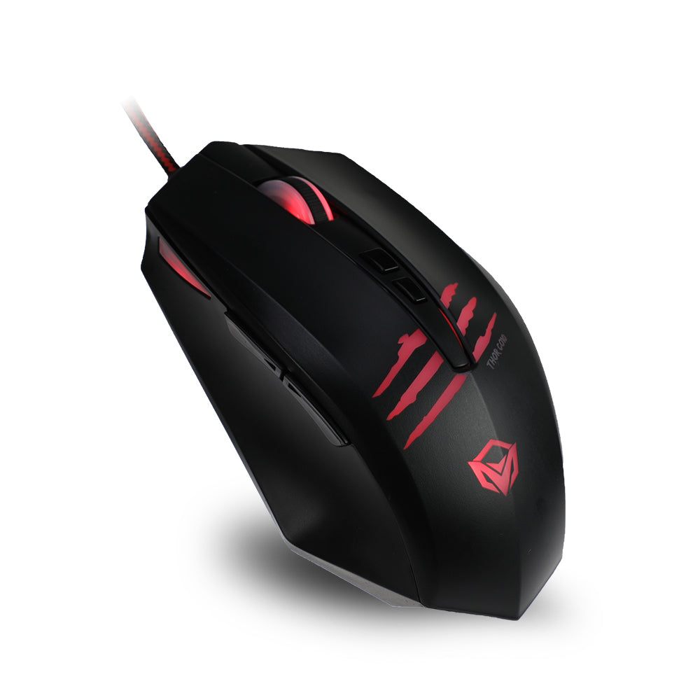 Meetion Mouse and Mousepad Combo Black Red and Backlit