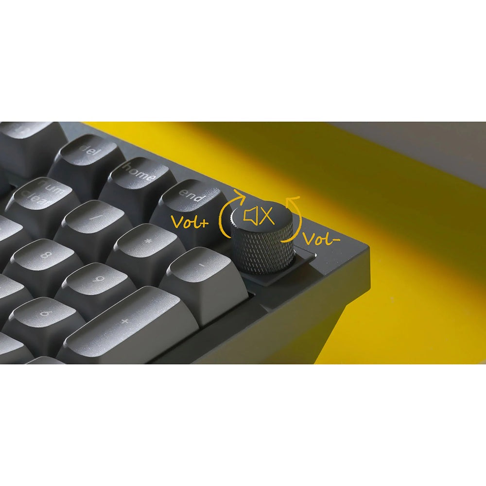 Keychron Q5 Mechanical Keyboard - Grey with Knob Gateron Pro Red