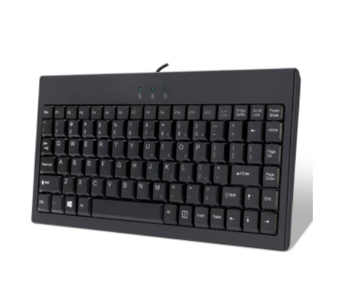 Adesso Keyboard Wired Mini Less than 12in Wide with PS/2 Adapter PC/Mac - Black