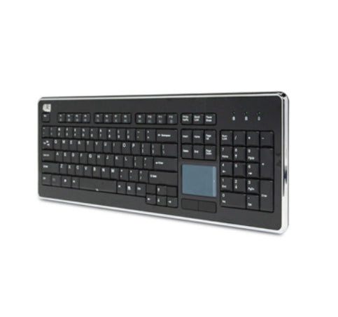 Adesso Keyboard Wired with Touchpad SlimTouch with Metallic Accent - Black