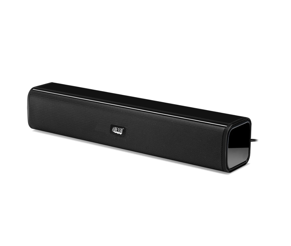 Adesso Speaker Soundbar 5W x 2 USB Stereo Sound Chip - Black