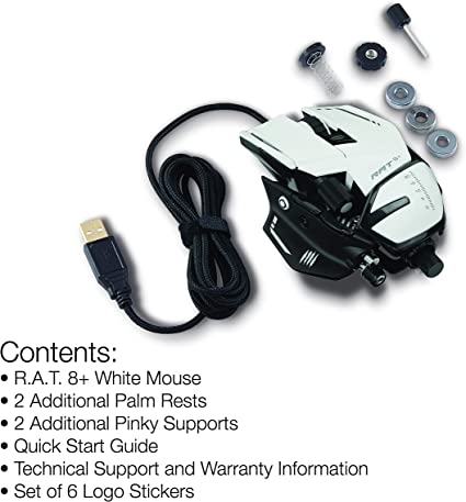Mad Catz - The Authentic R.A.T. 8+ Optical Gaming Mouse White