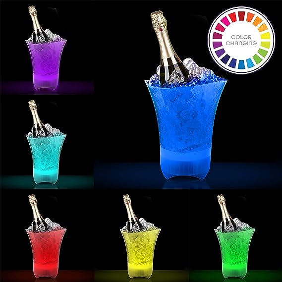 LumiCharge Lumi-Chill - Chilled Ice Bucket Wireless Speaker for  Water,Wine,drinks,4 Hours of Playtime, Perfect Bar Accessories for Home, Portable Ice Bucket, Collapsable with LED Party Light and Speaker