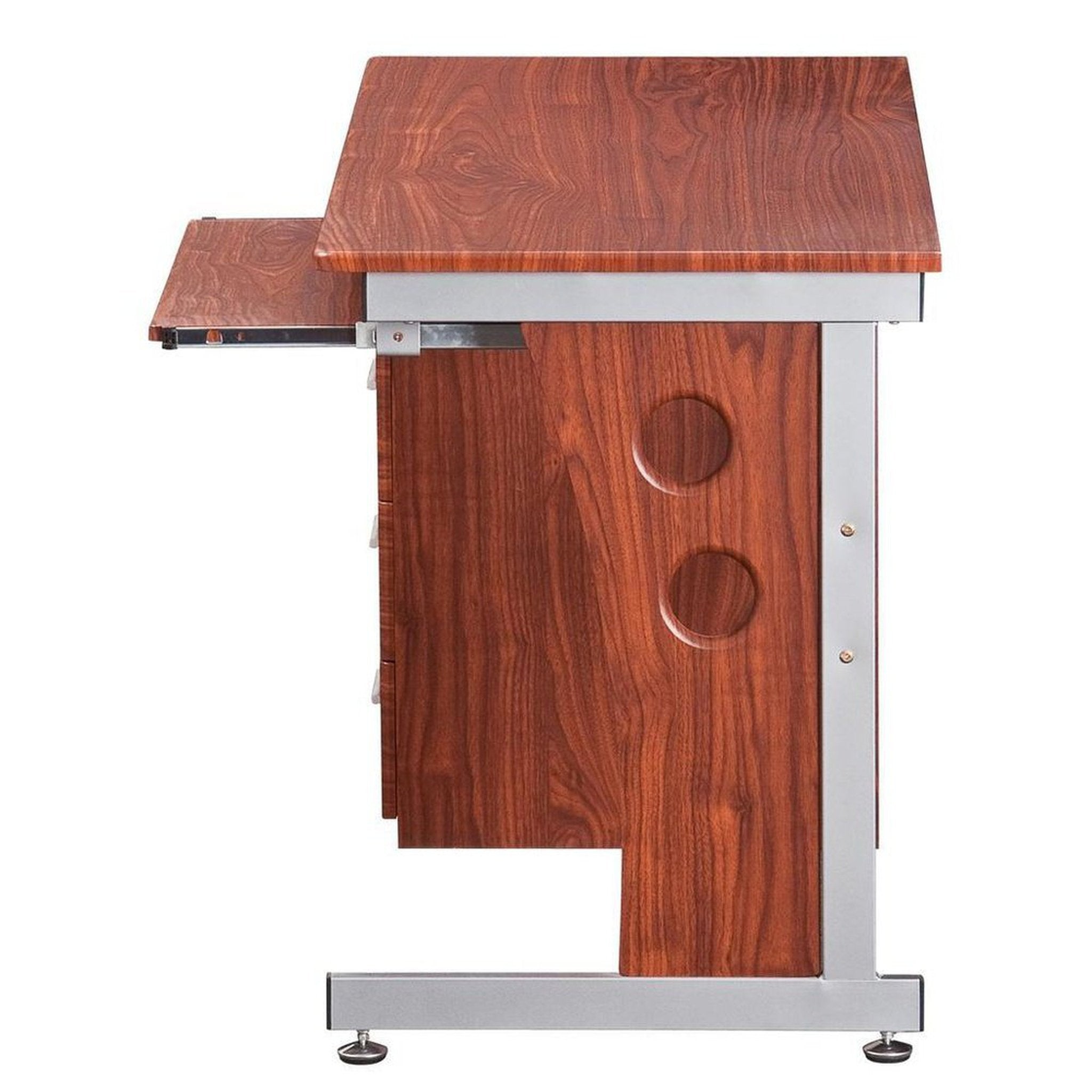 Techni Mobili Computer Desk with Ample Storage, Mahogany