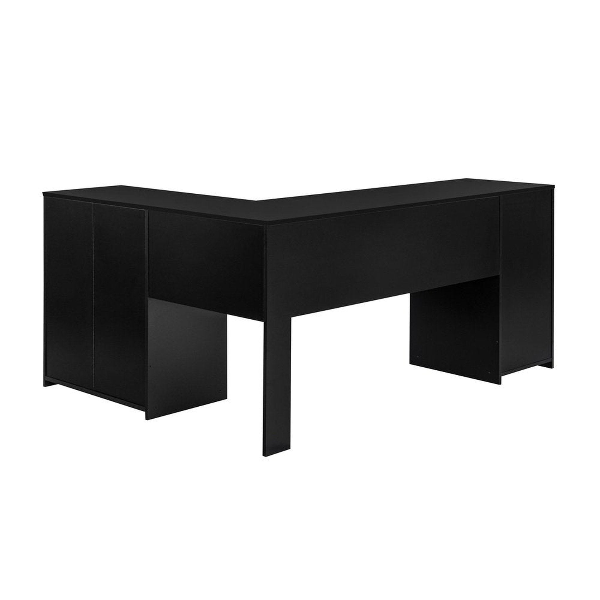 Techni Mobili Corner L-Shape Desk with Storage, Black