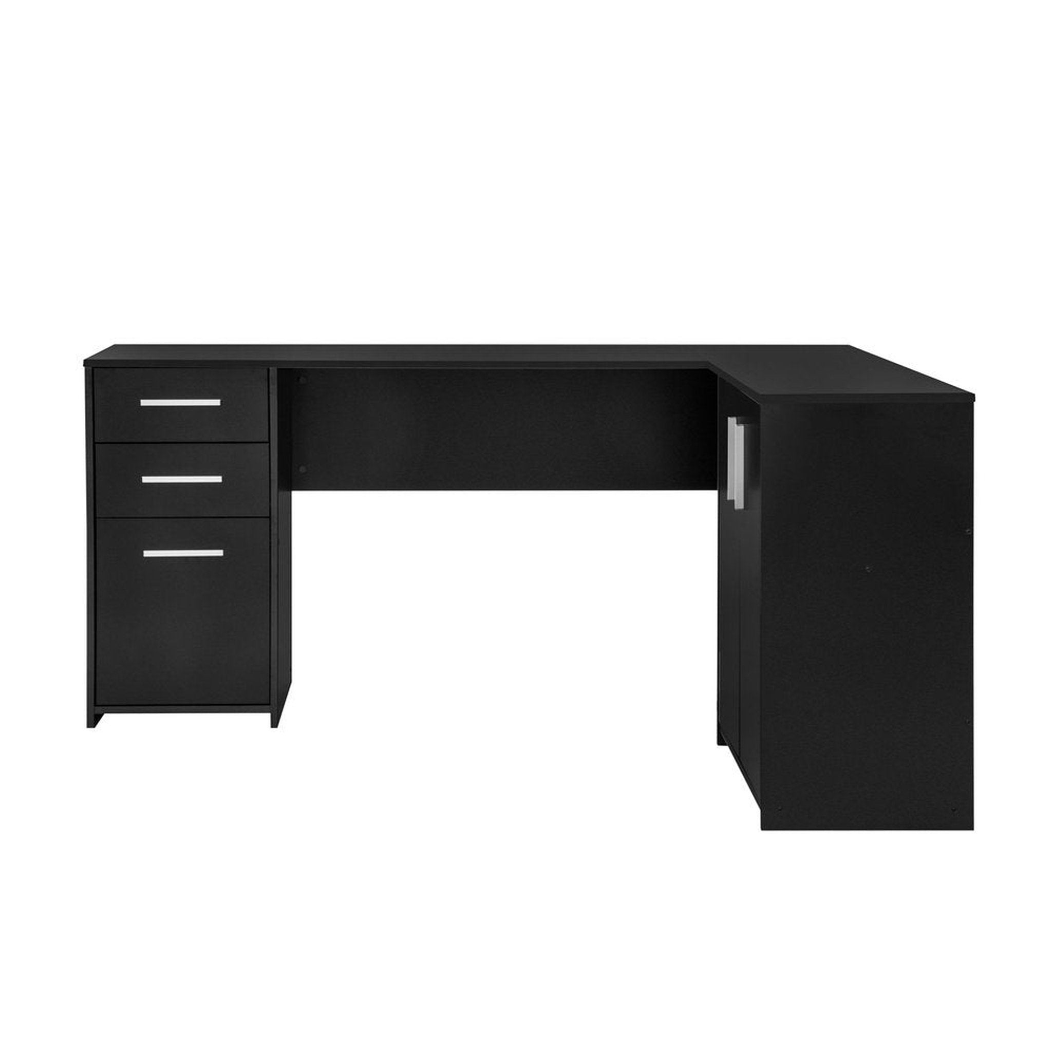Techni Mobili Corner L-Shape Desk with Storage, Black