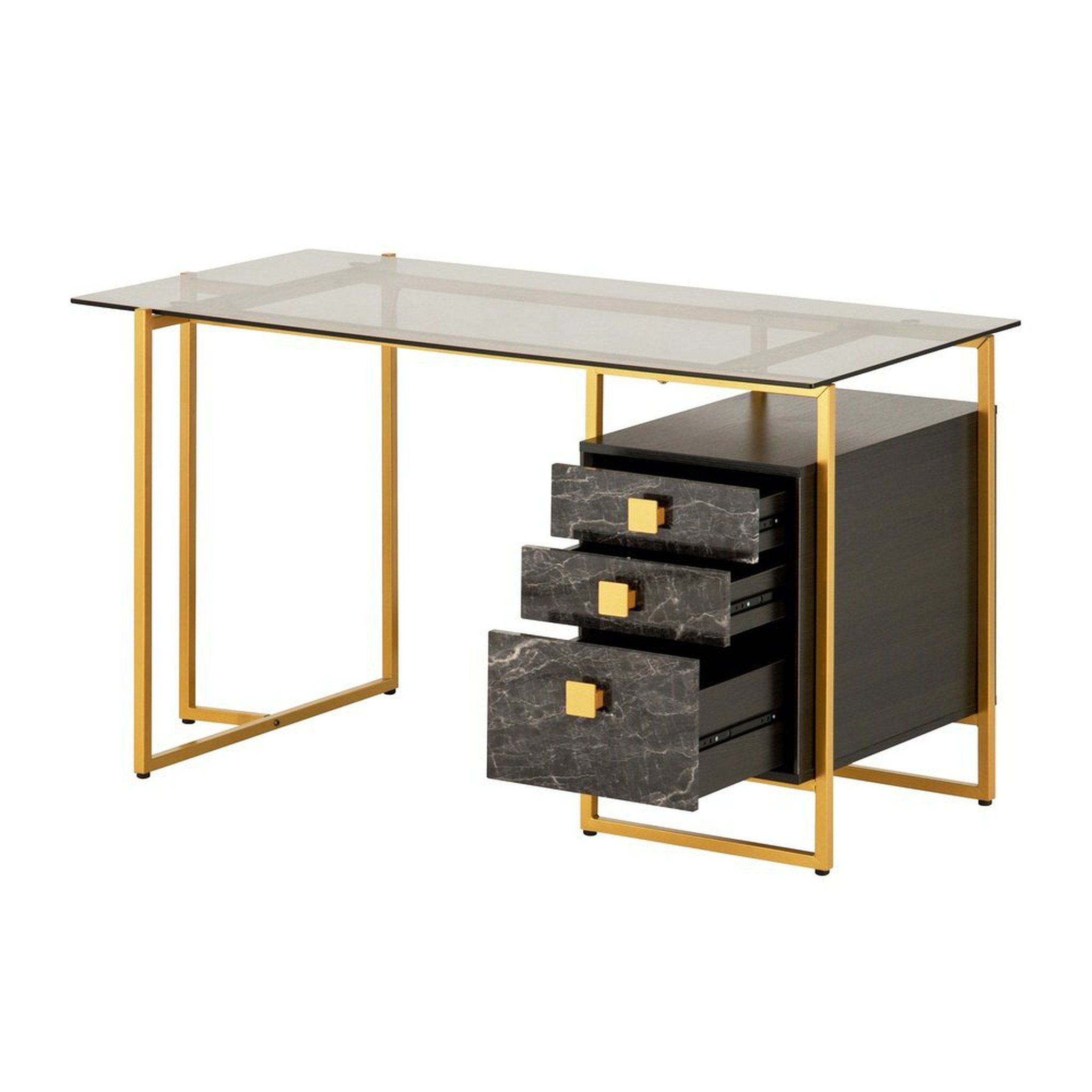 Techni Mobili Gold Computer Desk with Storage