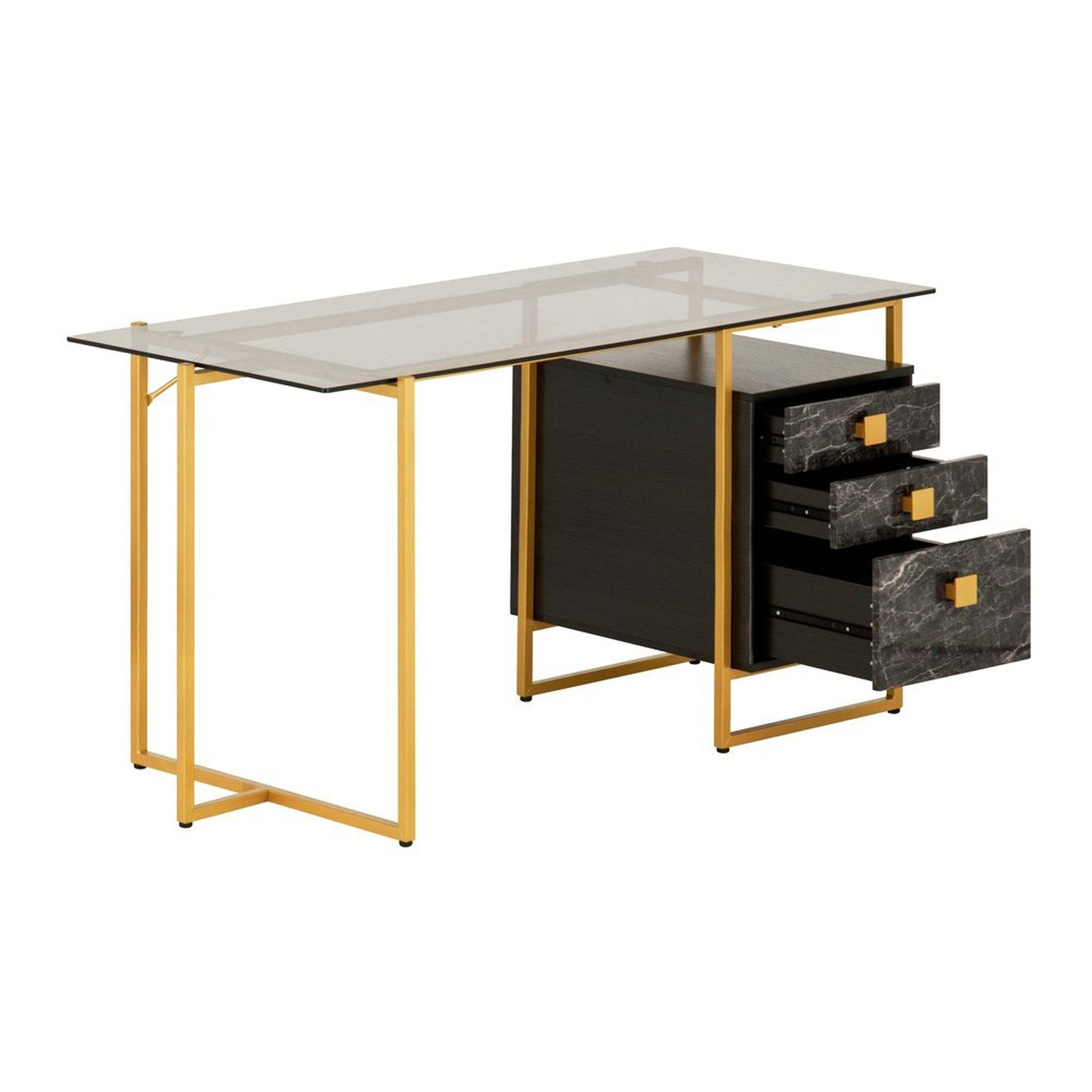 Techni Mobili Gold Computer Desk with Storage