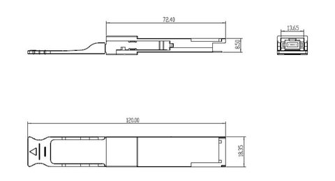 fiber optic transceivers' Package Dimensions
